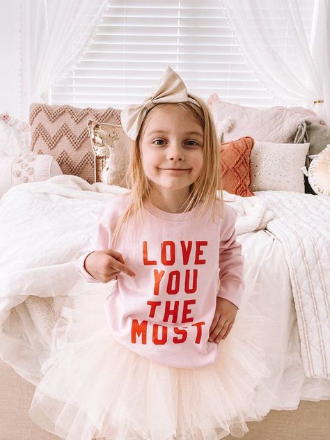 Valentine’s Day Sweatshirt, Valentine’s Day Shirts For Kids, Valentines Day Sweatshirt, Cricket Ideas, Girls Valentines, Mom Blog, Small Shops, Cricut Machine, Valentines Day Shirts