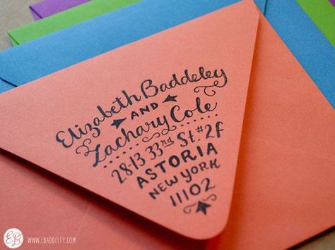 Return address Envelope Handwriting, Snail Mail Art, Illustration Wedding, Envelope Addressing, Envelope Lettering, Calligraphy Envelope, Hand Lettering Inspiration, Envelope Art, Creative Lettering