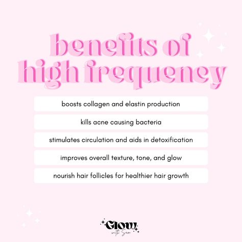 Have you tried high frequency? 💕✨ Esthetician Office, High Frequency Facial, Facial Benefits, Waxing Room, Esthetician School, Esthetician Inspiration, Esthetician Quotes, Esthetician Room Decor, Esthetician Marketing