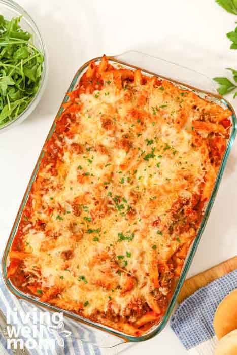 My cheesy baked penne is one of the easiest pasta recipes with the greatest payoff. With a little stovetop cooking and 20 minutes in the oven, you’ll have a hearty Italian meal that will satiate any appetite! Plus, make it gluten free with one simple swap. Make Ahead Baked Ziti, Make Ahead Ziti Bake, Baked Penne With Ricotta, Freezer Friendly Baked Ziti, Bake Ziti Recipe Meatless, Baked Penne Pasta, Baked Penne, Meat Pasta, Sweet Italian Sausage