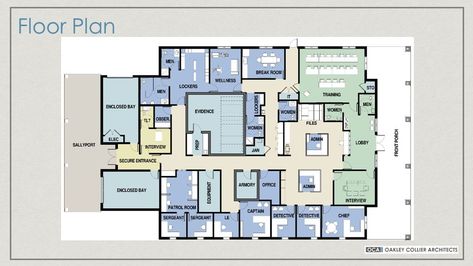 Police Station Floor Plan, 1980s Detective, Police Station Interior, Minecraft Modern City, Police Headquarters, Small Restaurant Design, Red Crescent, Government Building, Architecture Drawing Plan