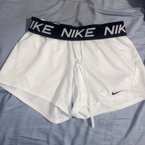 Brand New, Never Worn. They Do Not Fit Me Unfortunately, Very Cute Though. Send Offers! No Such Thing As A Low Offer! No Stains, Little On The Loose Fit Side, Could Also Fit A Small Rave Outfits Shorts, Cute Athletic Outfits, Cute Nike Outfits, Stylish Summer Outfits, Casual Preppy Outfits, Cute Preppy Outfits, Shorts Nike, Nike White