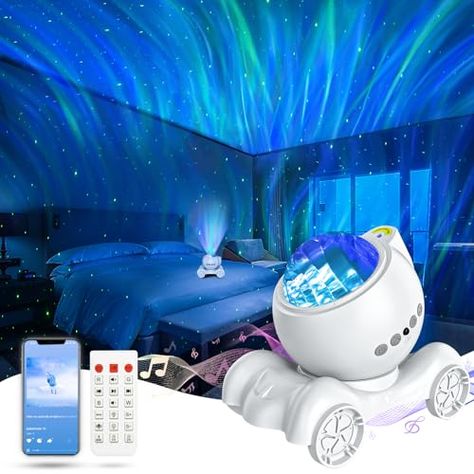 ENOKIK Aurora Projector, Galaxy Projector for Bedroom Built-in Bluetooth Speaker, 8 White Noise Night Light Projector, Star Projector for Ceiling/Party/Gift (White) Moon For Kids, Aurora Projector, Ceiling Projector, Galaxy Projector, Galaxy Lights, Light Projector, Night Light Projector, Star Projector, Kids Night