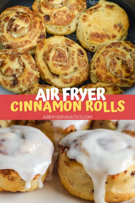 Make the best Air Fryer Cinnamon Rolls with these Pillsbury Cinnamon Rolls. These are ready to eat in less than 8 minutes and perfectly soft! #AirFryer #CinnamonRolls #Breakfast Air Fryer Cinnamon Rolls Pillsbury, Cinnamon Rolls Pillsbury, Air Fryer Cinnamon Rolls, Potassium Recipes, Airfryer Breakfast, Air Fryer Recipes Breakfast, Food Planning, Pillsbury Cinnamon Rolls, The Best Air Fryer