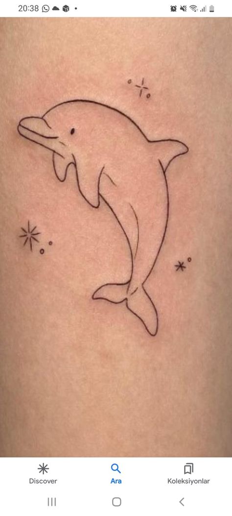 Dolphin Outline Tattoo, Dolphin Tale Tattoo, Delfino Tattoo, Turtle Tattoos Small, Fine Line Dolphin Tattoo, Minimalist Dolphin Tattoo, Simple Dolphin Tattoo, Dolphin Tattoo For Women, Tattoo Dolphin