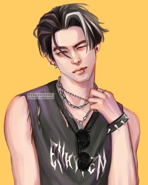 NI - KI ❤️‍🔥🖤 The reference is actually taken from the Romance Untold photoshoot but with extra rebellious spirit 😸💥 . . #ni_ki #nishimurariki #enhypen #nikienhypen #artwork #rockstyle #clipstudiopaint #digitalpainting #photoshop Niki Fanart, Human Sketches, Enhypen Fanart, Human Sketch, Drawing Inspo, Clip Studio Paint, Kpop Fanart, Rock Style, Boyfriend Pictures