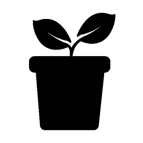 Plant with two leaves on a pot side view free icon Plant Silhouette Tattoo, Plant Sillouhette, Potted Plant Line Drawing, Plants Cutout, Plant Symbol, Plant Silhouette, Rock Plants, Plant Icon, Ig Highlight