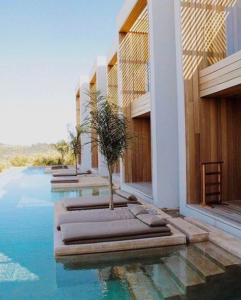 Unique Hotels & Resorts on Instagram: “Olea All Suite Hotel blends Mediterranean architecture with tropical modernism in Zákynthos, Greece. A member of Design Hotels. 📸 @jny.b” Bungalow Hotel, Casa Cook, Pool Outfits, Zakynthos Greece, Travel Destinations Photography, Mediterranean Architecture, Travel Greece, Craftsman Style Homes, Craftsman Bungalows