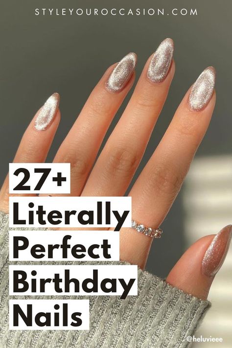 Birthday Nails Inspo: You’ll love this list of stylish nails for your birthday, from simple and chic to a little extra with glam designs including pink, gold, black, and more. Get nail inspo for almond, square, short, long, and coffin shapes too!