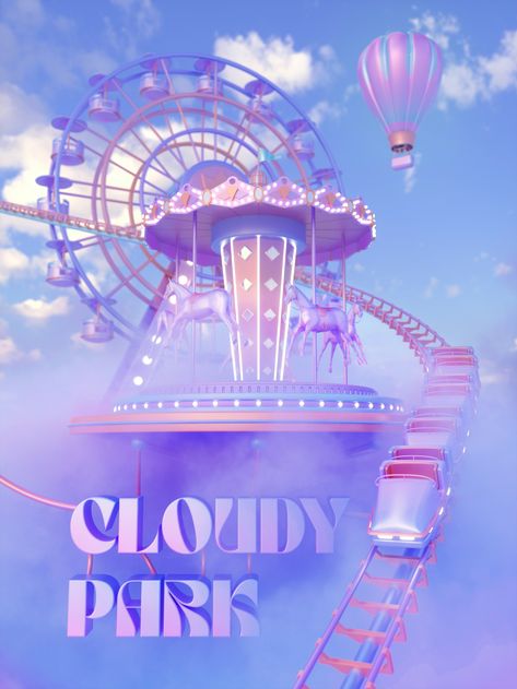 Amusement Park Graphic Design, 3d Poster, Bg Design, Event Poster Design, Parc D'attraction, Album Cover Design, Parking Design, Graphic Design Fun, Stinger