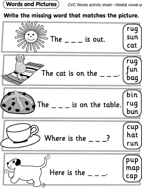 Reception Worksheets for Kids-Preschool | Learning Printable Prek Reading, Oppgaver For Barn, Resource Teacher, Cvc Worksheets, Journal Prompts For Kids, Cvc Words Worksheets, Cvc Words Kindergarten, English Worksheets For Kindergarten, Maths Worksheets