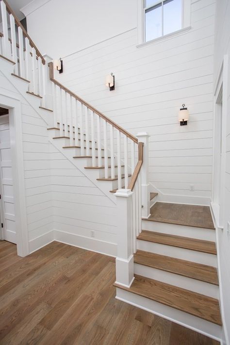 27 Wildlife Preserve Dr, Saint Simons Island, GA 31522 | Zillow Country Staircase, Beach House Staircase, Beach House Stairs, Farmhouse Staircase, Farmhouse Stairs, Staircase Design Ideas, Saint Simons Island, Design Hall, Indoor Outdoor Fireplaces