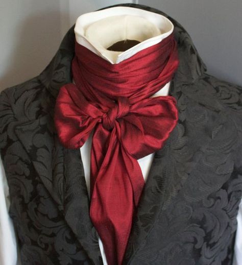 Cravat Tie, Masc Fashion, Ascot Ties, Dupioni Silk, Historical Clothing, Character Outfits, Historical Fashion, Costume Design, Victorian Fashion