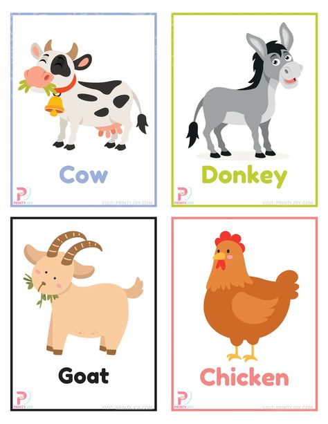 Farm Animals flashcards Printable Free Farm Animals Flashcards Free Printable, Animal Flashcards Printable Free, Farm Animal Flashcards, Printable Farm Animals, Farm Animals For Kids, Farm Background, Farm Animals Pictures, Alphabet Flash Cards Printable, Farm Animals Preschool