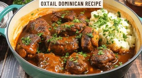 Oxtail Recipes Dominican, Dominican Style Oxtails, Dominican Oxtail Recipe, Easy Oxtail Recipes Stovetop, Simple Oxtail Recipes, Ox Tail Recipe Dominican, Quick Oxtail Recipes, Sea Bass Recipes Healthy, Oxtail Recipes Easy