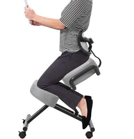 PRICES MAY VARY. Ergonomic Kneeling Chair - We’ve got your back (and your knees, shins, and your behind!) Your ergonomic kneeling chair with back support is equipped with a mesh three-inch thick cushion to ensure excellent support. It features 4 casters (wheels) so you have the freedom to move – just like your old office chair! PLEASE NOTE: You will use different muscles in a kneeling chair, so it’s best to acclimate yourself when first using or switch positions throughout the day. Better Postur Star Wars Office, Kneeling Stool, Ergonomic Kneeling Chair, Kneeling Chair, Old Office, Posture Support, Improve Your Posture, X Design, Foldable Chairs