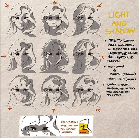 Art Tips and Tutorials on Instagram: “Quick lighting guide Credit: @valentart_ - - #art #howtoimprove #improveart #artadvice #drawingtips #tips #tutorial #arttips #arttutorial…” Drawing Lighting, Shadow Drawing, Draw Manga, 얼굴 그리기, Drawing Exercises, Drawing Studies, Photoshop Art, Illustrators On Instagram, Digital Art Tutorial