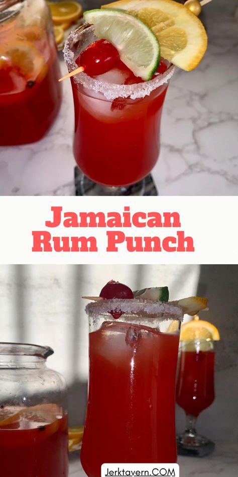 Jamaican Rum Punch Recipe Jamaican Rum Punch Recipes For A Crowd, Red Jungle Juice, Jamaican Punch, Dracula Party, Reggae Birthday, Jamaican Rum Punch Recipes, Jamaican Rum Punch, Jamaican Drinks, Guava Drink