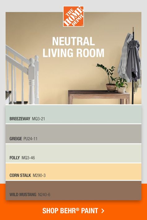 Find everything you need for your living room update. Craft the perfect neutral color palette to complement any living room, no matter what style, with our exclusive selection of BEHR® paint. Explore decor ideas, paint swatches and more now at The Home Depot. Neutral Living Room Paint Colors, Livingroom Paint Behr Tanglewood Images, Behr Paint Colors Neutral Browns, Behr Neutral Warm Paint Colors, Nuetral Pallete Behr, Livingroom Paint Behr Cotton Knit With Chocolate Brown Furniture, Neutral Living Room Paint Color, Explore Decor, Neutral Living Room Paint