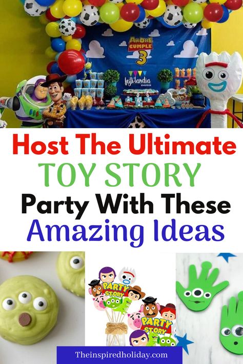 Cheap Toy Story Party Ideas, Toy Story Adoption Party, Toy Story Themed Birthday Party Games, Toy Story Birthday Party Favor Ideas, Diy Toy Story Birthday Party Ideas, 4th Birthday Toy Story Theme, Toy Story Party Favors Ideas, Toy Story Birthday Party Decorations Diy, Toy Story Favors Ideas