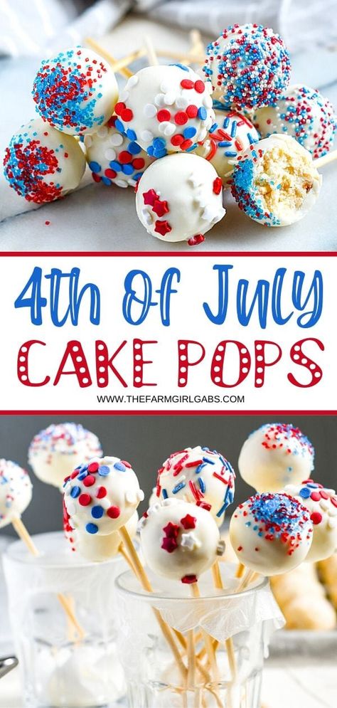 Planning a 4th of July Party or patriotic celebration. These Red White And Blue Cake Pops are a fun dessert recipe to make for the party.  This 4th of July Cake Balls recipe are one of our favorite summer dessert recipes. 4th Of July Cake Pops, Cupcake Pops, Flavored Frosting, Blue Cake Pops, Cake Ball Recipes, 4th Of July Cake, 4th Of July Desserts, Cake Pop Recipe, Cookie Pops