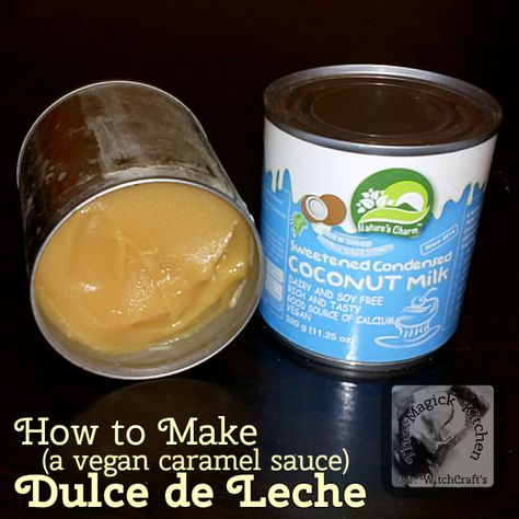 How to Make a Vegan Dulce de Leche (caramel sauce) - To make Dulce de Leche is very easy. All you need is a can of Sweetened Condensed Coconut Milk and a pan of water. Coconut Sweetened Condensed Milk, Caramel From Condensed Milk, Vegan Sweetened Condensed Milk, Dairy Free Deserts, Salted Caramel Chocolate Tart, Coconut Caramel Sauce, Vegan Condensed Milk, Condensed Coconut Milk, Sweet Condensed Milk