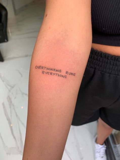 Indecisive Tattoo Ideas, Small Hiding Tattoos, Little Tattoos Aesthetic, Tattoos For Overthinkers, Artsy Tattoo Ideas, Overthinking Tattoos, Why Not Tattoo, Loveyourself Tattoo, Tattoos 2023