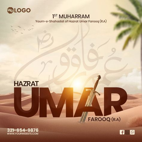 Youm E Shahadat Hazrat Umar Farooq RA 1st Muharram Post Banner Template#pikbest##Templates Muharram Post, 1st Muharram, Hazrat Umar Farooq, Hazrat Umar, Islamic History, Web Design Projects, Psd Free Download, Calligraphy Art, Banner Template