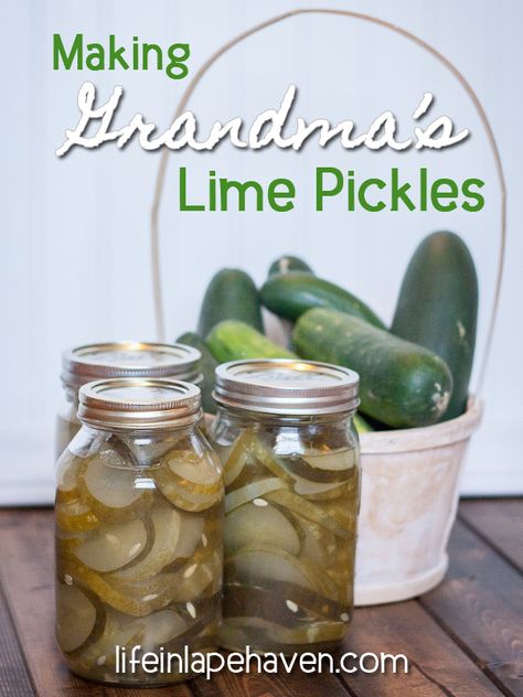 How to make lime pickles. Making Grandma's Lime Pickles from my great-grandma's recipe. Cucumbers and pickles Amish Pickles, Sweet Pickles Recipe, Cooked Cucumber, Lacto Fermented, Comfort Recipes, Pickle Recipes, How To Make Pickles, Lime Pickles, Sweet Lime