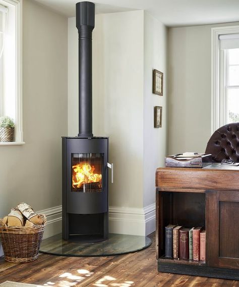 Wood burner ideas: 17 hot designs that will warm your heart and your home | Real Homes Corner Wood Stove Hearth Ideas, Corner Wood Burning Stove Ideas, Corner Log Burner Ideas, Wood Burner Ideas, Wood Burner Fireplace, Wood Stove Fireplace, Real Homes, Stove Fireplace, Wood Burner