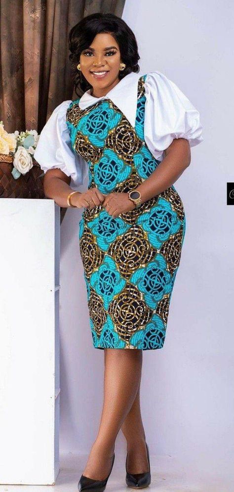 Ankara Office Dresses For Women, 2 Yards Ankara Dress Styles For Church, Ankara Pencil Dress, African American Clothing, Chic Attitude, Ankara Short, Ladies Day Dresses, Chic Dress Classy, African Print Dress Ankara