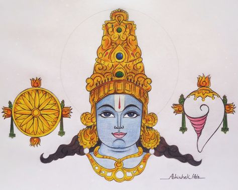 Lord Venkateswara Drawings, Trishul Illustration, Lord Vishnu Sketch, Hinduism Illustration, Vishnu Drawing, Indian God Art, Gods Drawing, Prabhu Shree Ram, Goda Devi