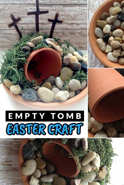 Empty Tomb Centerpiece, Empty Tomb Easter Craft, Easter Empty Tomb Craft, Tomb Craft For Easter, Empty Tomb Craft Preschool, Easter Tomb Craft, Empty Tomb Craft, Easter Empty Tomb, Easter Tomb