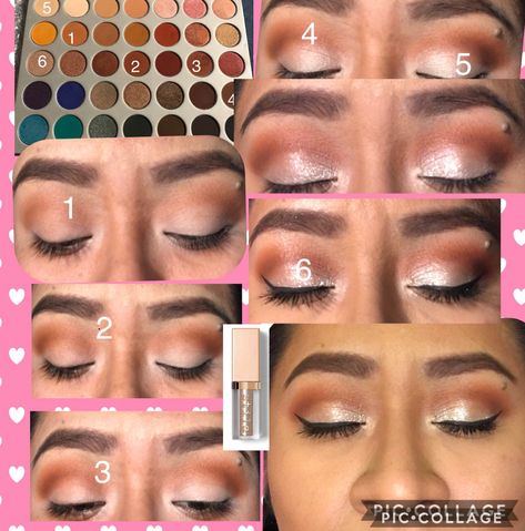 Easy jaclyn hill morphe palette look with stilla glitter Jaclyn Hill Makeup Tutorials, Jaclyn Hill Makeup, Jaclyn Hill Eyeshadow Palette, Blue Eyeshadow Looks, Morphe Palette, Cute Eyeshadow Looks, Eyeshadow For Blue Eyes, Glasses Makeup, Jaclyn Hill Palette