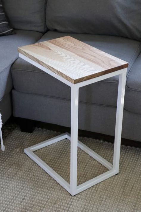 Modern C Table, Wood C Table, C Table, White Powder, Wooden Clock, Dark Stains, Walnut Stain, Farmhouse Dining, Coffee And End Tables