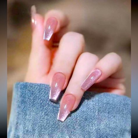 24 Piece Press On Nail Set If You Buy More Then One Pack I Include Nail Glue 2 Or More Bundled Nails Are 10% Off More Nails In My Closet Cat Eye Nails Pink, Nails Underneath, Pink Black Nails, Beige Cat, Eye Mirror, Pink Press On Nails, Pink Coffin, Corporate Dinner, Long Press On Nails