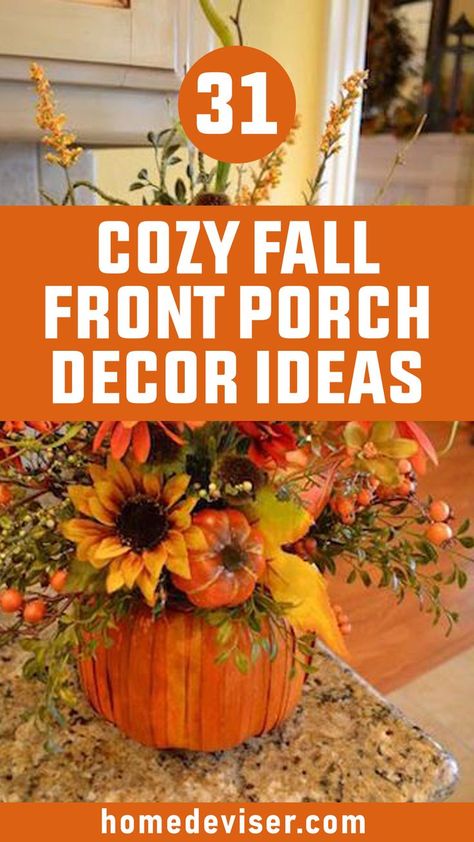 31 Fall Front Porch Decor Ideas Autumn Front Porch Decor Cozy, Fall Outdoor Arrangements Front Porches, Fall Decor For Front Porch Autumn, Autumn Porch Decor Front Entry, Simple Front Porch Fall Decor, Pumpkin Stack Front Porches, Fall Decorating Front Porch, Decorating Front Porch For Fall, Fall Front Porch Decor Ideas Entrance