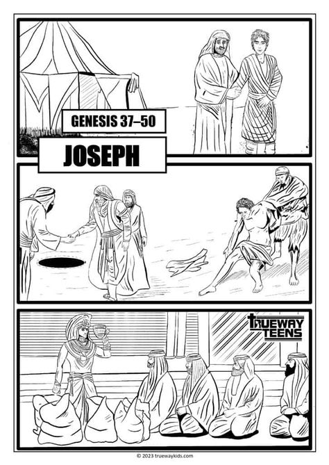 Bible Study Discussion Questions, Joseph From The Bible, Joseph Coloring Page, Joseph Activities, Teen Bible Lessons, Forgiving Others, Joseph Story, Story Of Joseph, Trueway Kids