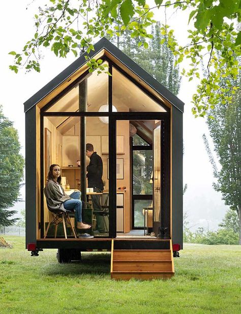 Window Place, Small Porch, Plywood Design, Tiny Office, Modern Shed, Kombi Home, Metal Siding, Backyard Shed, Modern Tiny House