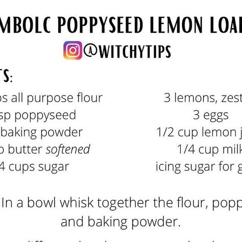 Tips for Witches Everywhere! ✨ on Instagram: "An easy recipe I enjoy making for Imbolc, and it’s delicious. 🍰🍋" Imbolc Recipes, Witch Recipes, Kitchen Witch Recipes, Sugar Icing, January 20, Kitchen Witch, Easy Recipe, Witch, Easy Meals