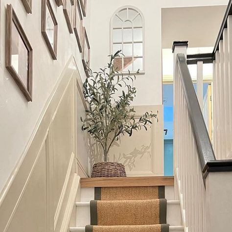 Dominique | Cwmrhys Cottage on Instagram: "First post of 2023 🤍 As it’s Tuesday, I’m going to start off with a transformation post. Over the last few months we’ve been working on the staircase and landing area and I can finally reveal it to you. It’s been made complete by this gorgeous stair runner provided by the lovely @stairrunner team. If you’re looking for a stair runner then this is the place to go, from start to finish the process was so easy and Nicola was so helpful. There’s so many different options to choose from and you can request samples to help you decide. We went for the natural flat weave sisal paired with an army green border and finished off with antique brass stair rods. Its both durable and beautiful at the same time (Ad/pr) Hope you all have a lovely evening ❤️ Cwmrhys Cottage, Staircase Transformation, Brass Stair Rods, Old Staircase, Have A Lovely Evening, Sisal Runner, Landing Area, Stair Rods, Staircase Decor