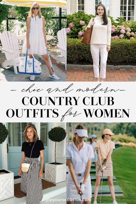 Country Club Outfits, Golf Tournament Outfit, Country Club Attire, Country Club Casual, Country Club Outfit, Country Club Dress, Country Club Aesthetic, Resort Casual, Club Attire