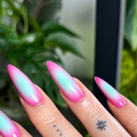 @nailsbyxojess on Instagram: "💖🧜🏻‍♀️🧊🩵✨ obsessed with this pink color - Without A Pout by @opi @opi_professionals   . . . . .  #gelxnails #gelmanicure #gelx #nails #gel #nail #losangeles #oc #lanailtech #manicure #nailart #naildesigns #apresgelx #apresnails #nailinspo #trendy #trendynails #pinterest #aura #airbrush #almondnails #longnails" Pastel Airbrush Nails, Airbrush Nail Art, Nail Appointment, Aura Nails, La Nails, Airbrush Nails, Nail Fashion, Nails Gel, Nails Desing