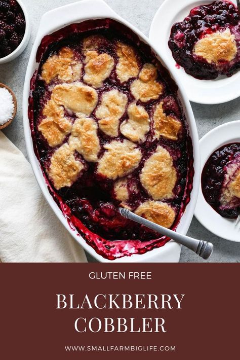 Gluten Free Blackberry Cobbler, Dairy Free Biscuits, Wild Blackberries, Low Sugar Desserts, Vegan Biscuits, Make From Scratch, Blackberry Cobbler, Fruit Cobbler, Free Fruit