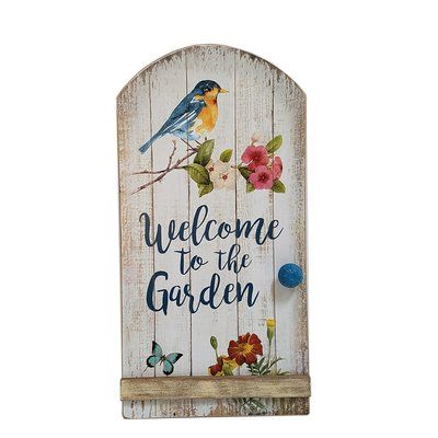 August Grove Welcome to the Garden Wood Wall Décor Spring Chalkboard, Country Wood Signs, Awesome Woodworking Ideas, Life Sayings, Season Decor, Wood Crafting, Fox Decor, Garden Idea, Woodworking Joinery