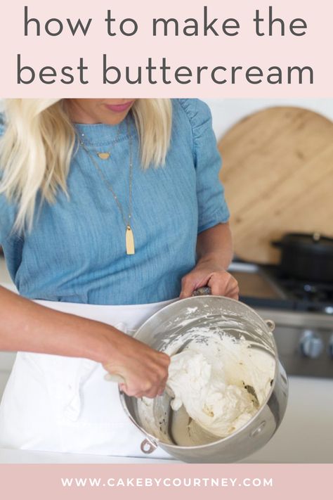 For this Tip Tuesday, I'm sharing with you all my tips and tricks for making the very best buttercream frosting! www.cakebycourtney.com Diy Cake Icing, The Best Buttercream Frosting, Buttercream Techniques, Cake By Courtney, Frosting Ideas, Best Buttercream Frosting, Buttercream Frosting Cake, Frosting Cake, Best Buttercream