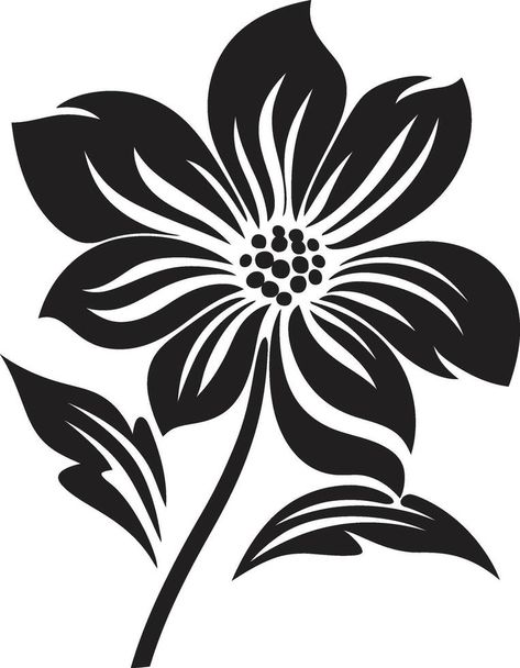 Robust Petal Sketch Black Iconic Symbol Minimalist Bloom Outline Monochrome Icon Stencil Flowers, Outline Flowers, Flower Silhouette, Flower Carving, Icon Icon, Flower Petal, Stencil Designs, Pictures To Draw, Flower Petals