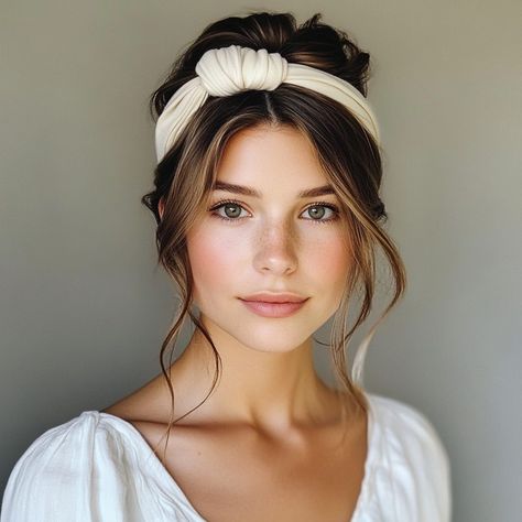 20 Chic Headband Hairstyles for Everyday and Special Occasions - Hair Guru Fabric Headband Hairstyles, Long Hair Headband Hairstyles, Wedding Hairstyle With Headband, Updos With Headbands, Headband With Short Hair, Ancient Egyptian Hairstyles, Hairstyles With Headbands, Egyptian Hairstyles, Coffee Brown Hair