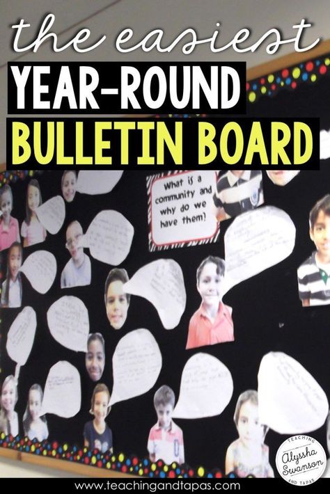 This simple bulletin board can stay up all year and it is almost no work for teachers! Reading Bulletin Boards Kindergarten, Class Jobs Bulletin Board, Year Round Bulletin Boards, Year Round Bulletin Board Ideas, Elementary Bulletin Boards, Reading Bulletin Boards, Preschool Bulletin, Preschool Bulletin Boards, Elementary Library