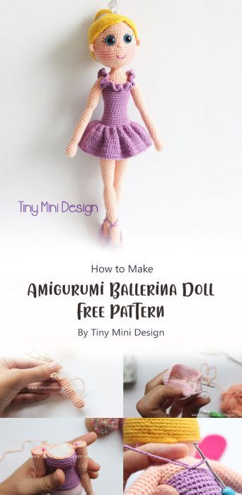 Amigurumi Ballerina, Doll Free Pattern, Purple Handbags, Ballerina Doll, Amigurumi Ideas, Crochet Work, Doll Crochet, Pattern Ideas, Simple Bags